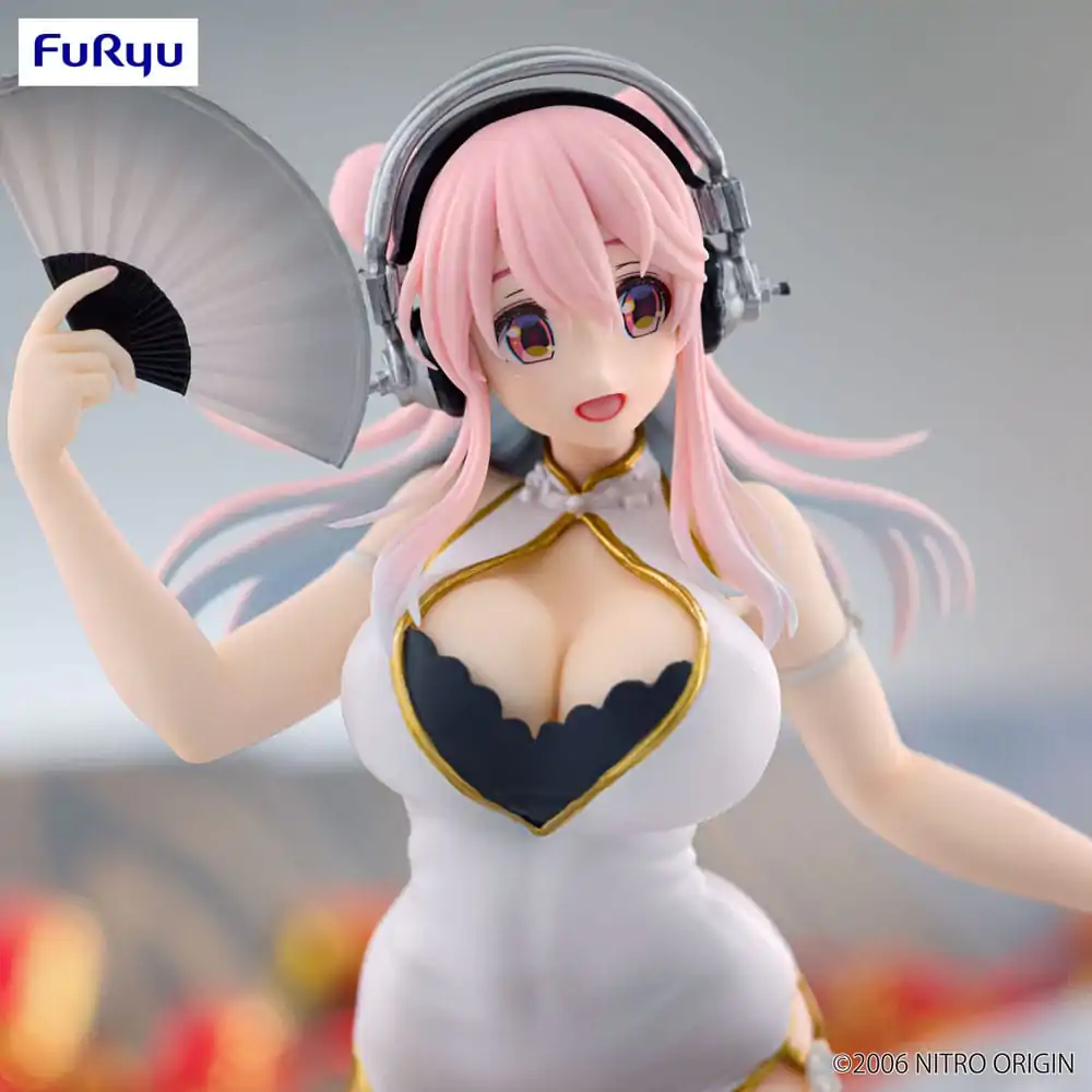 Super Sonico Trio-Try-iT PVC Statue White China Dress Ver. 21 cm product photo