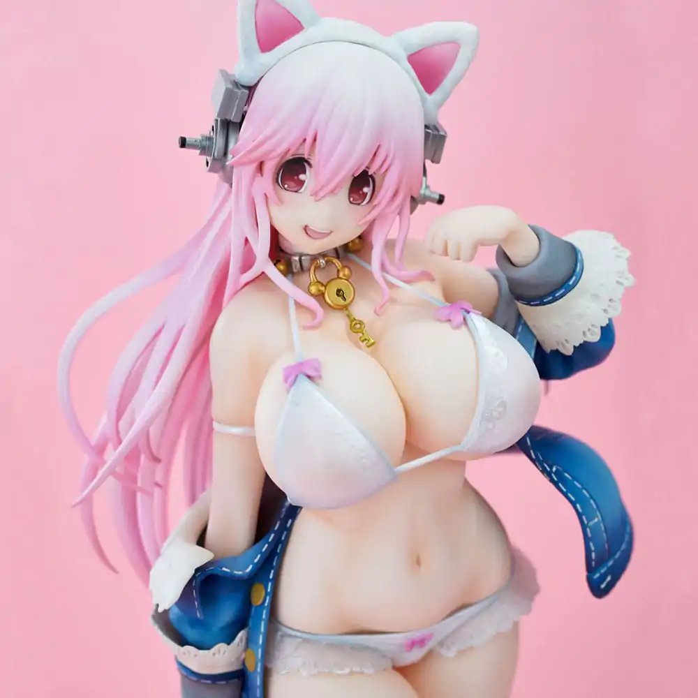 Super Sonico PVC Statue Super Sonico White Cat Ver. 27 cm product photo