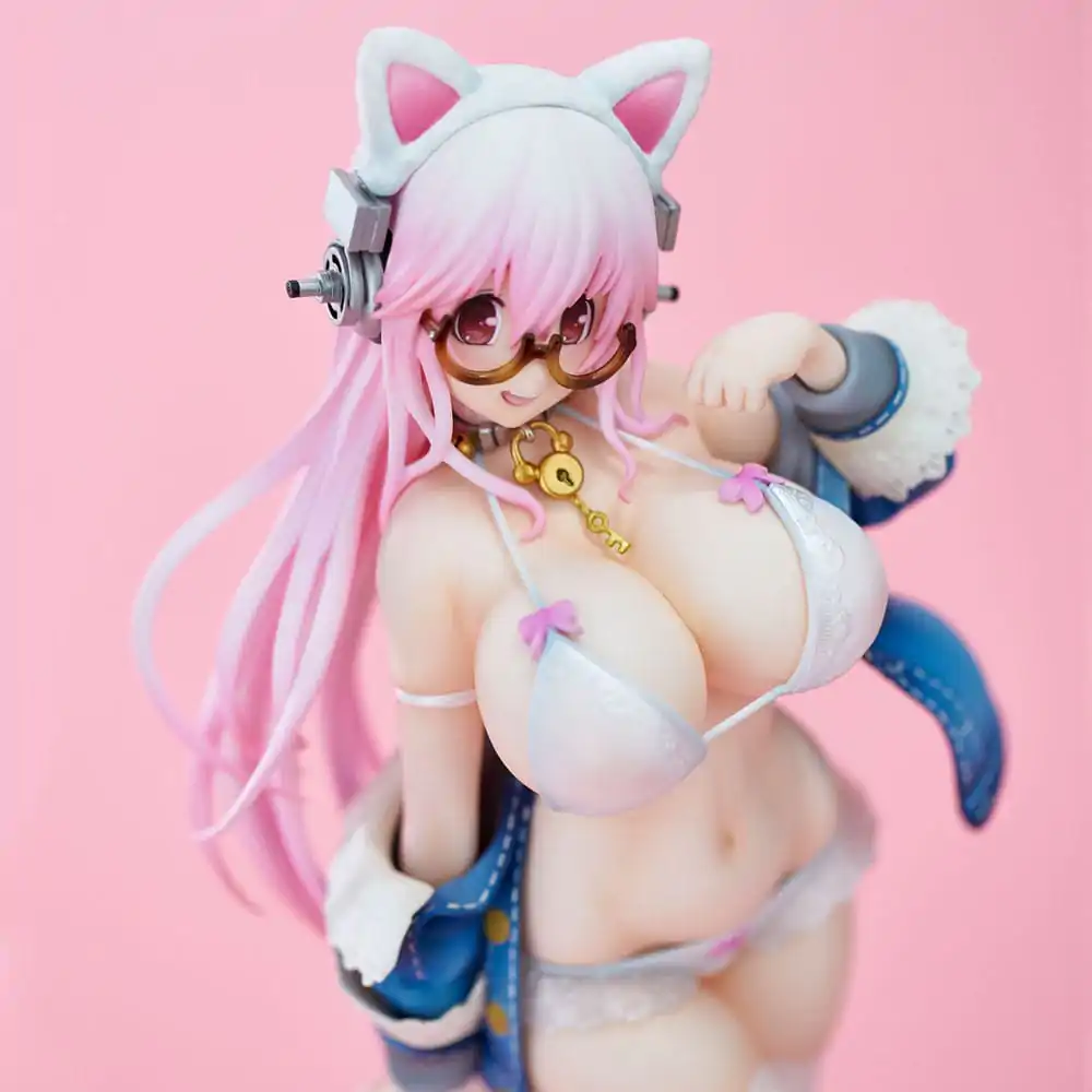 Super Sonico PVC Statue Super Sonico White Cat Ver. 27 cm product photo