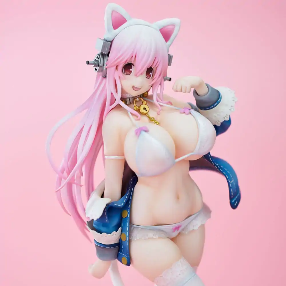 Super Sonico PVC Statue Super Sonico White Cat Ver. 27 cm product photo