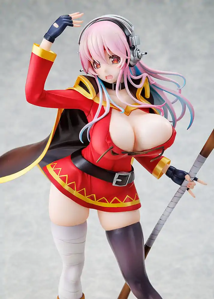 Super Sonico x Konosuba PVC Statue 1/7 Super Sonico Megumin collaboration Ver. 25 cm product photo