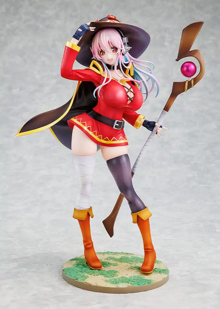 Super Sonico x Konosuba PVC Statue 1/7 Super Sonico Megumin collaboration Ver. 25 cm product photo