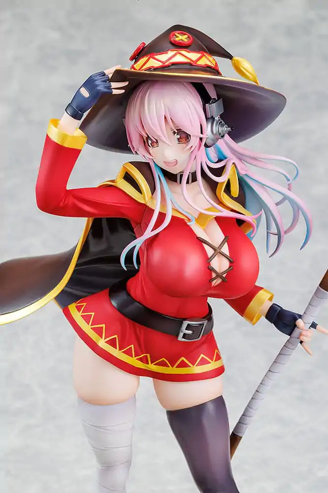 Super Sonico x Konosuba PVC Statue 1/7 Super Sonico Megumin collaboration Ver. 25 cm product photo