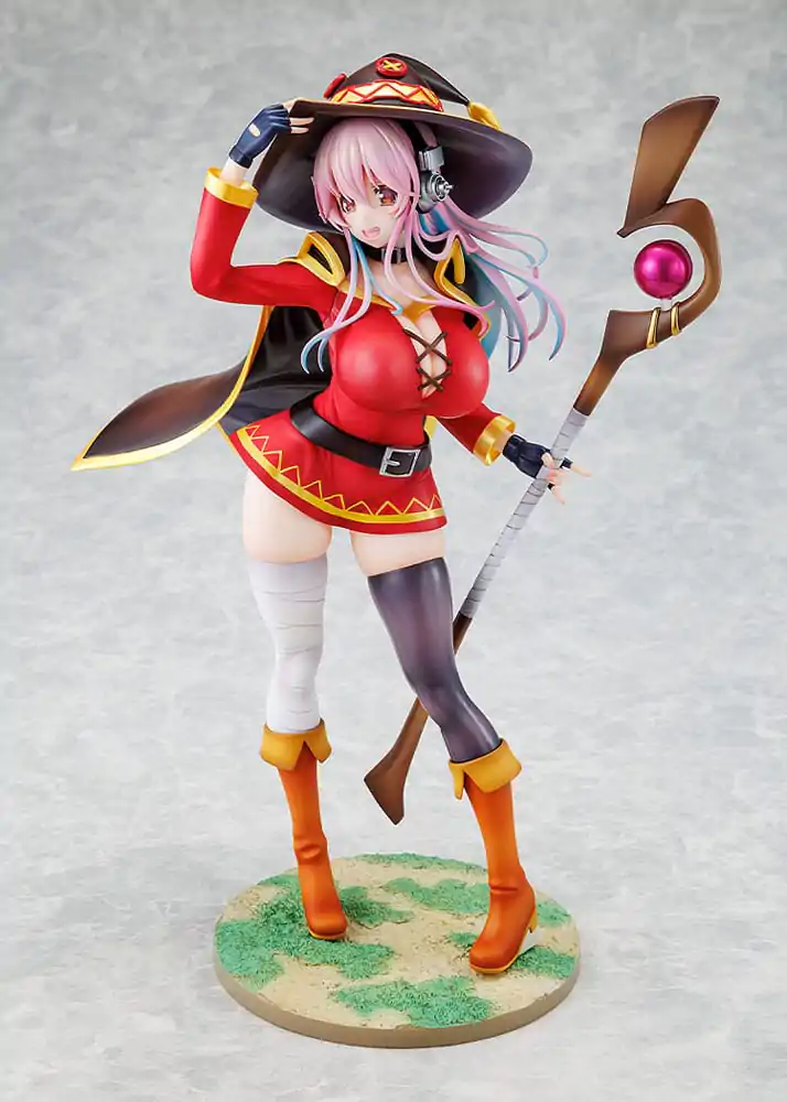 Super Sonico x Konosuba PVC Statue 1/7 Super Sonico Megumin collaboration Ver. 25 cm product photo