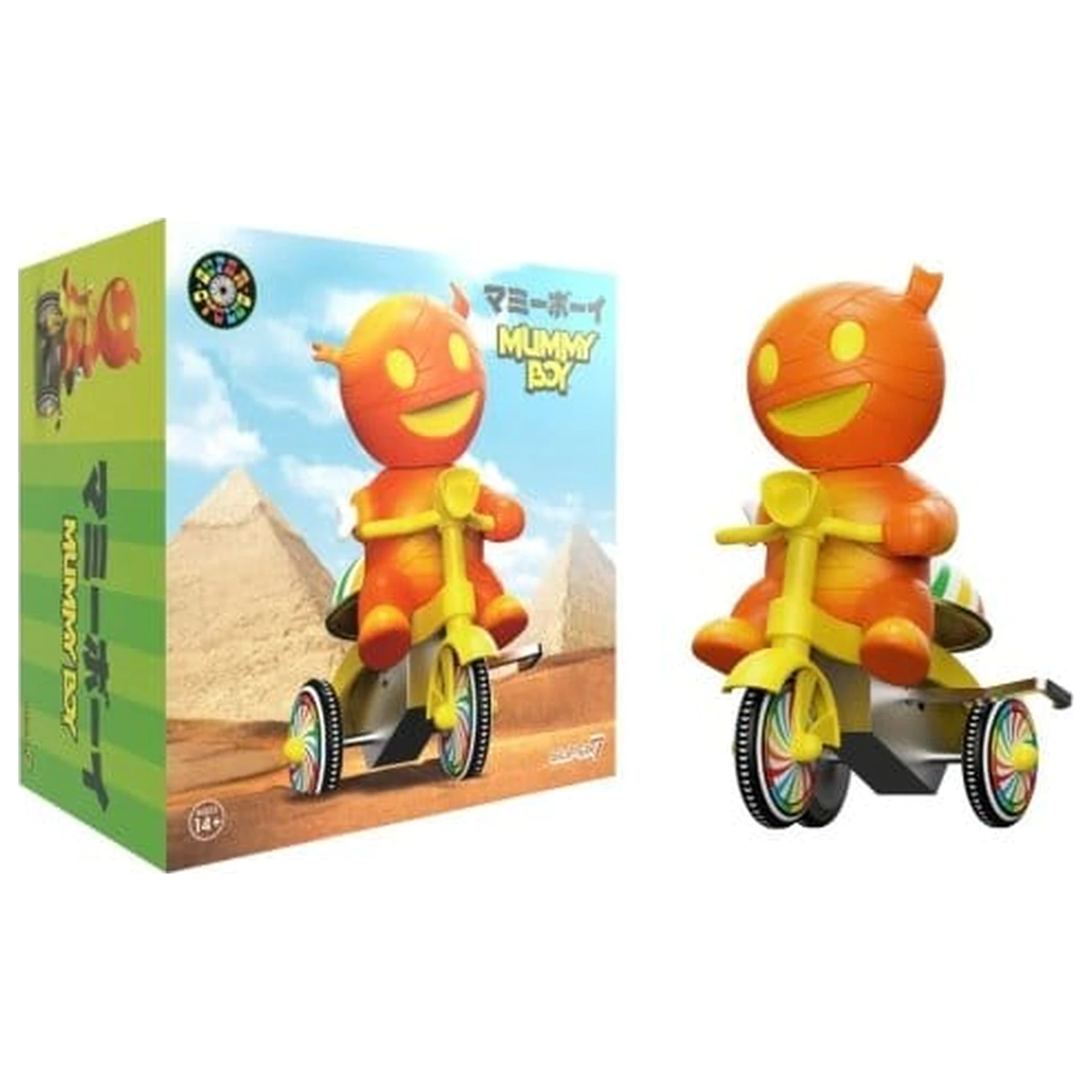 Super7 Super Cycles Vehicle Mummy Boy (Orange w/ Yellow Trike) product photo