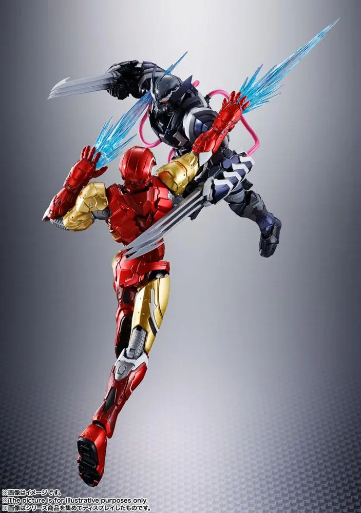 Tech-On Avengers S.H. Figuarts Action Figure Venom Symbiote Wolverine 16 cm product photo