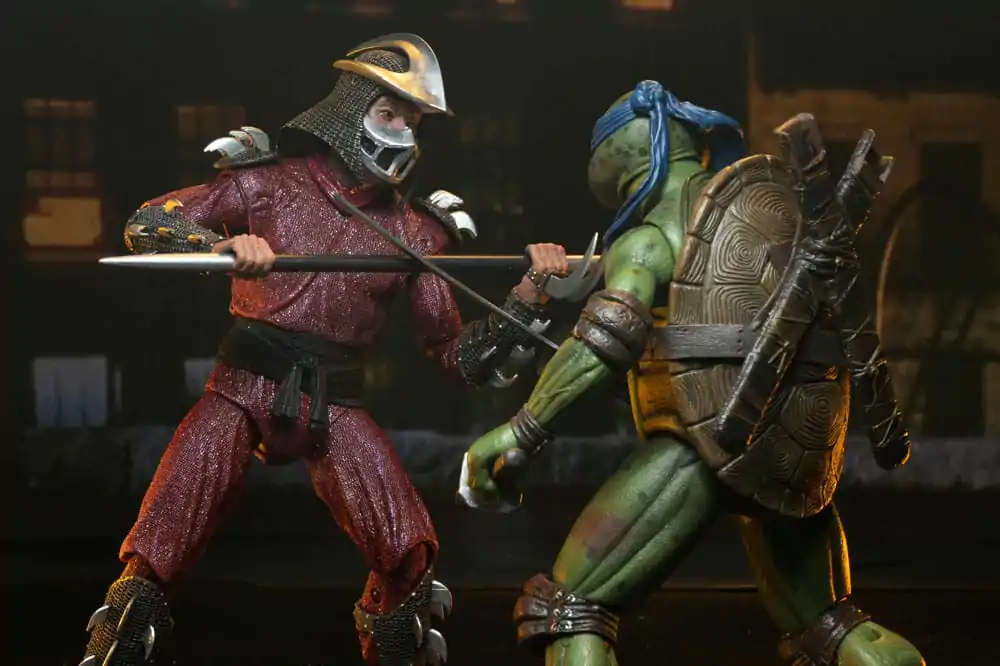 Teenage Mutant Ninja Turtles (1990 Movie) Action Figure Roof Top Battle Shredder vs Leo 18 cm product photo