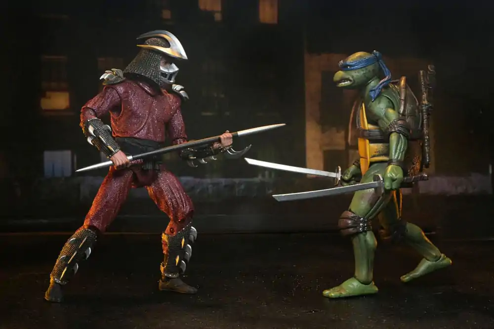 Teenage Mutant Ninja Turtles (1990 Movie) Action Figure Roof Top Battle Shredder vs Leo 18 cm product photo