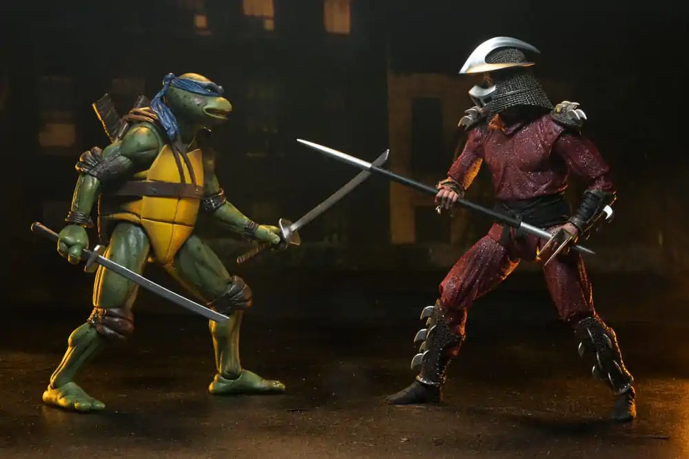 Teenage Mutant Ninja Turtles (1990 Movie) Action Figure Roof Top Battle Shredder vs Leo 18 cm product photo