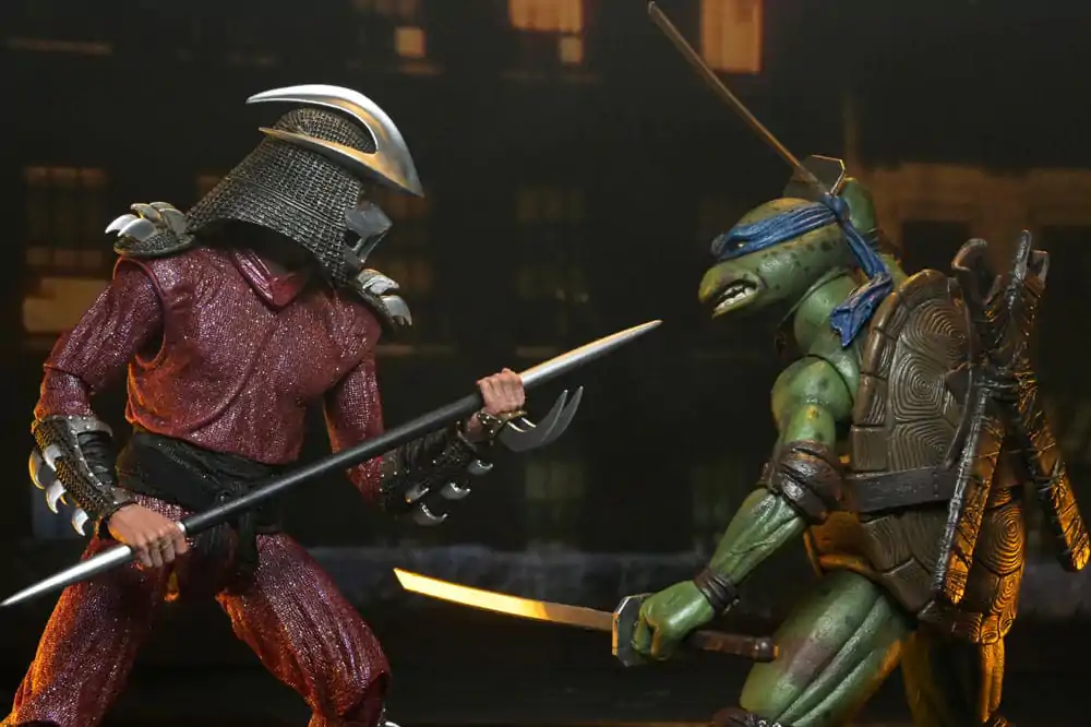 Teenage Mutant Ninja Turtles (1990 Movie) Action Figure Roof Top Battle Shredder vs Leo 18 cm product photo