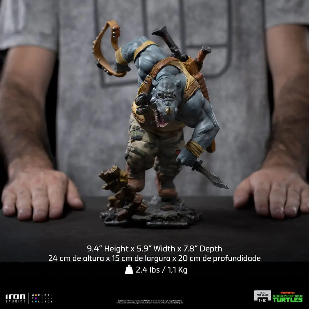Teenage Mutant Ninja Turtles BDS Art Scale Statue 1/10 Rocksteady 24 cm product photo