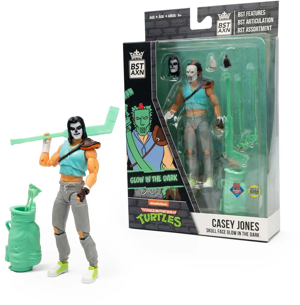 Teenage Mutant Ninja Turtles BST AXN Action Figure Casey Jones Skull Face Glow-in-the-Dark SDCC Exclusive 13 cm product photo
