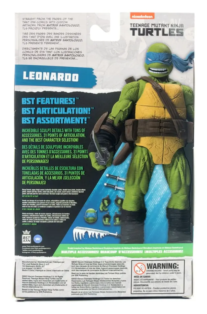 Teenage Mutant Ninja Turtles BST AXN Action Figure Leonardo (IDW Comics) 13 cm termékfotó