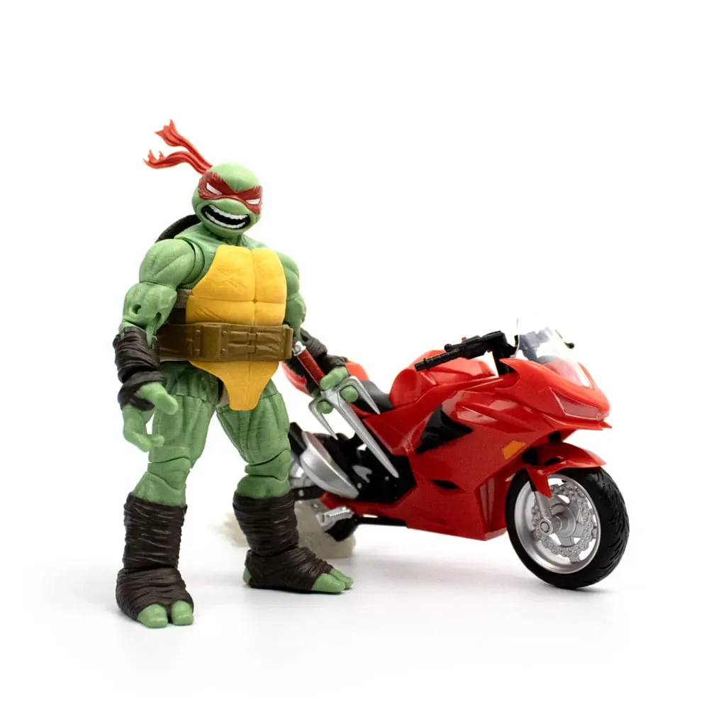 Teenage Mutant Ninja Turtles BST AXN Action Figure with Vehicle Raphael with Motorcycle (IDW Comics) 13 cm termékfotó