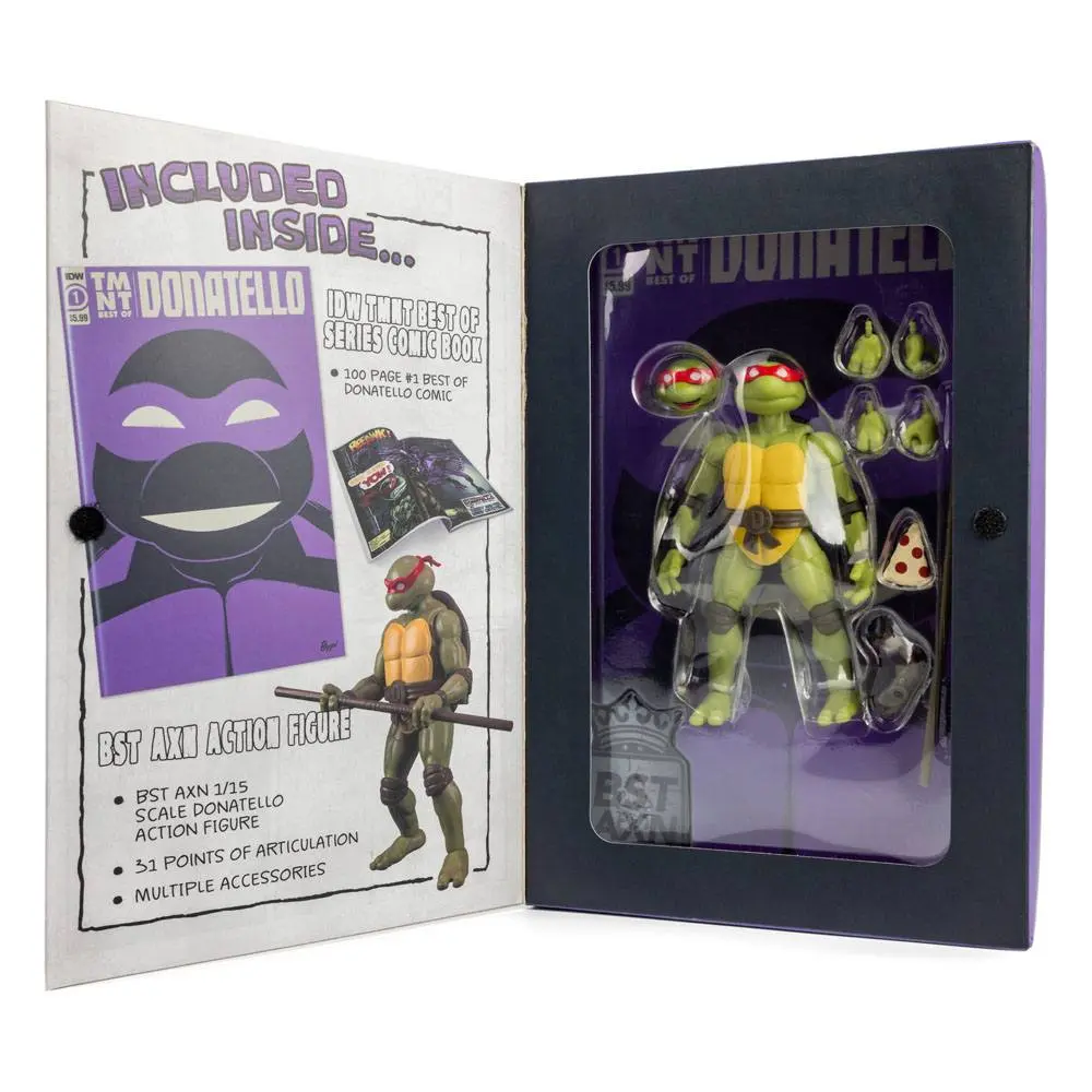 Teenage Mutant Ninja Turtles BST AXN x IDW Action Figure & Comic Book Donatella Exclusive 13 cm termékfotó