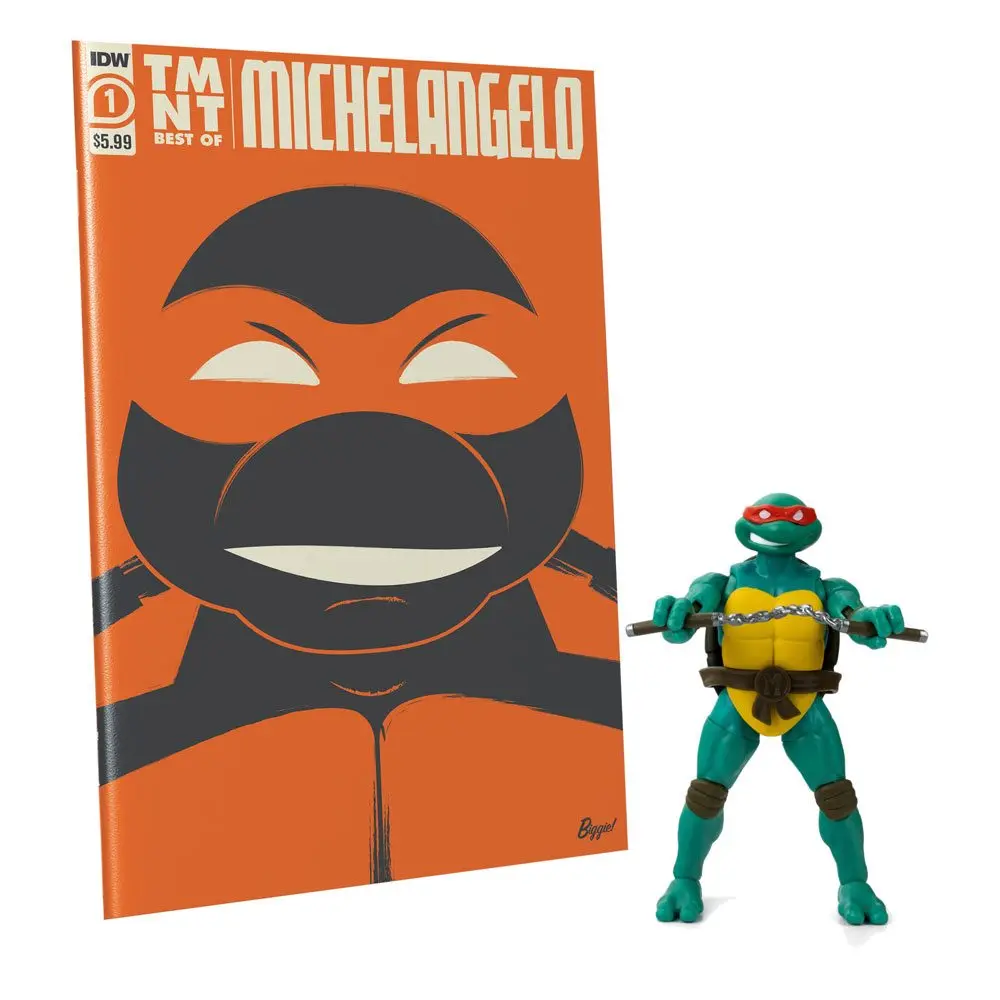 Teenage Mutant Ninja Turtles BST AXN x IDW Action Figure &amp; Comic Book Michelangelo Exclusive 13 cm product photo