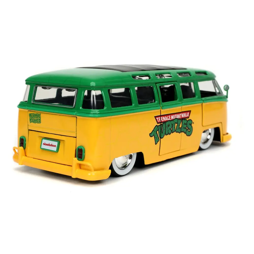 Teenage Mutant Ninja Turtles Hollywood Rides Diecast Model 1/24 1962 VW Bus with Leonardo Figur product photo