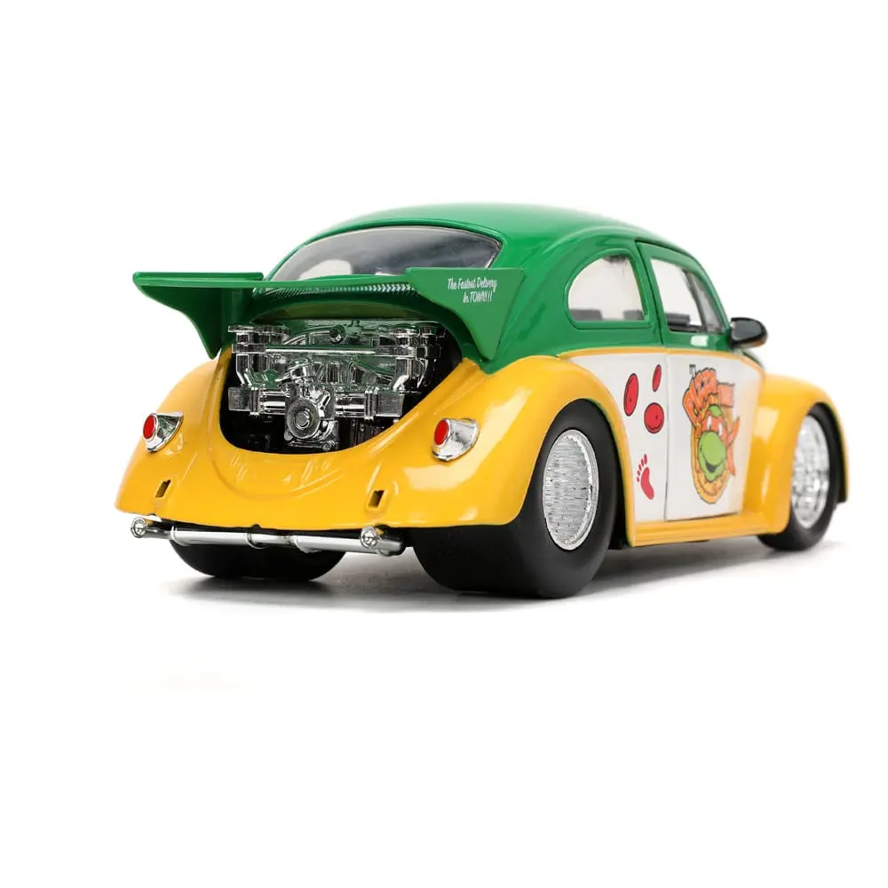 Teenage Mutant Ninja Turtles Hollywood Rides Diecast Model 1/24 VW Drag Beetle with Michelangelo Figur product photo