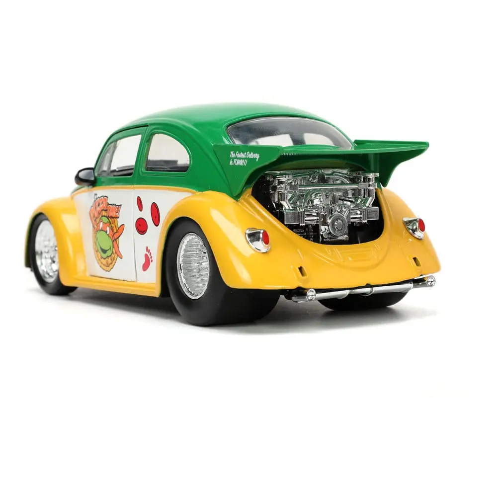 Teenage Mutant Ninja Turtles Hollywood Rides Diecast Model 1/24 VW Drag Beetle with Michelangelo Figur product photo