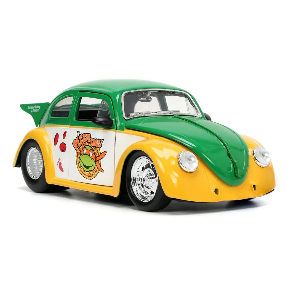Teenage Mutant Ninja Turtles Hollywood Rides Diecast Model 1/24 VW Drag Beetle with Michelangelo Figur product photo