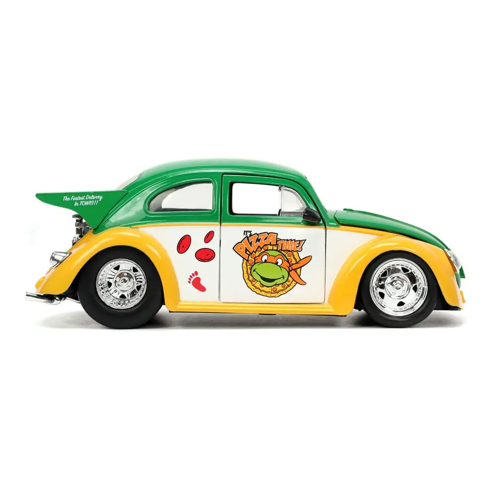 Teenage Mutant Ninja Turtles Hollywood Rides Diecast Model 1/24 VW Drag Beetle with Michelangelo Figur product photo
