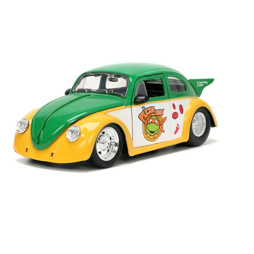 Teenage Mutant Ninja Turtles Hollywood Rides Diecast Model 1/24 VW Drag Beetle with Michelangelo Figur product photo