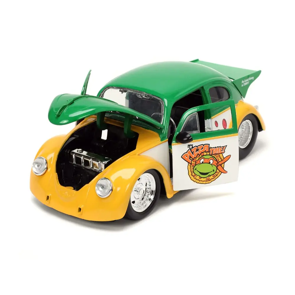 Teenage Mutant Ninja Turtles Hollywood Rides Diecast Model 1/24 VW Drag Beetle with Michelangelo Figur product photo