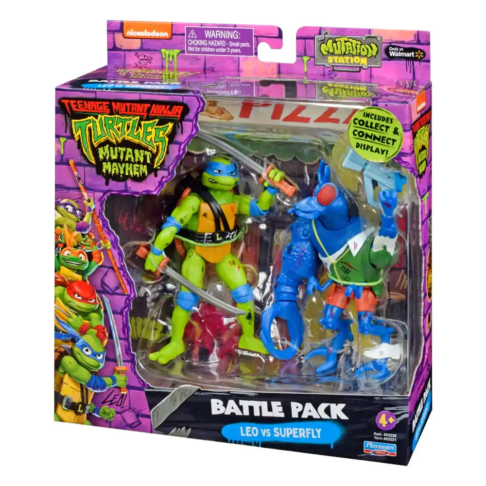Teenage Mutant Ninja Turtles Action Figures Leonardo vs. Super Fly 11 cm product photo