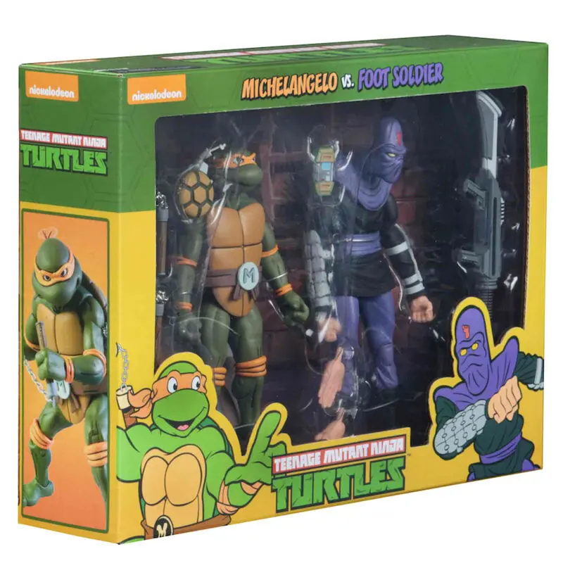 Teenage Mutant Ninja Turtles Michelangelo and Foot Soldier pack 2 figures 18cm product photo