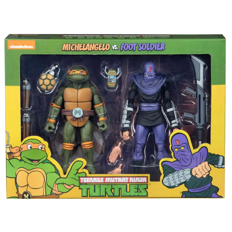 Teenage Mutant Ninja Turtles Michelangelo and Foot Soldier pack 2 figures 18cm product photo