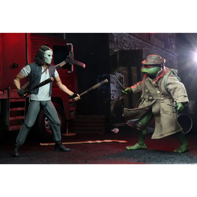 Teenage Mutant Ninja Turtles Movie Casey Jones and Raphael in Disguise pack 2 articulated figures 18cm product photo