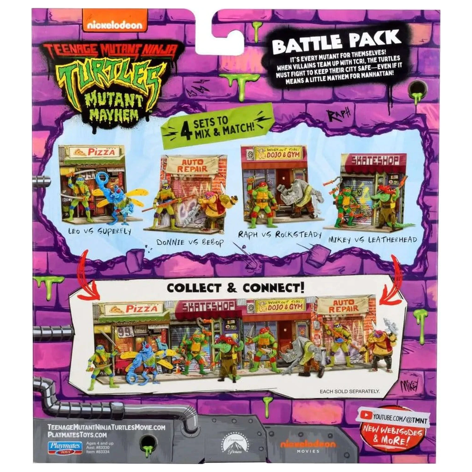 Teenage Mutant Ninja Turtles: Mutant Mayhem Battle Pack Action Figures Raphael vs. Rocksteady 11 cm product photo