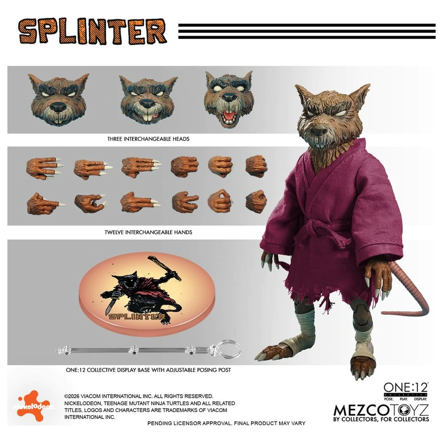 Teenage Mutant Ninja Turtles One:12 Collective Action Figure 1/12 Splinter 17 cm product photo
