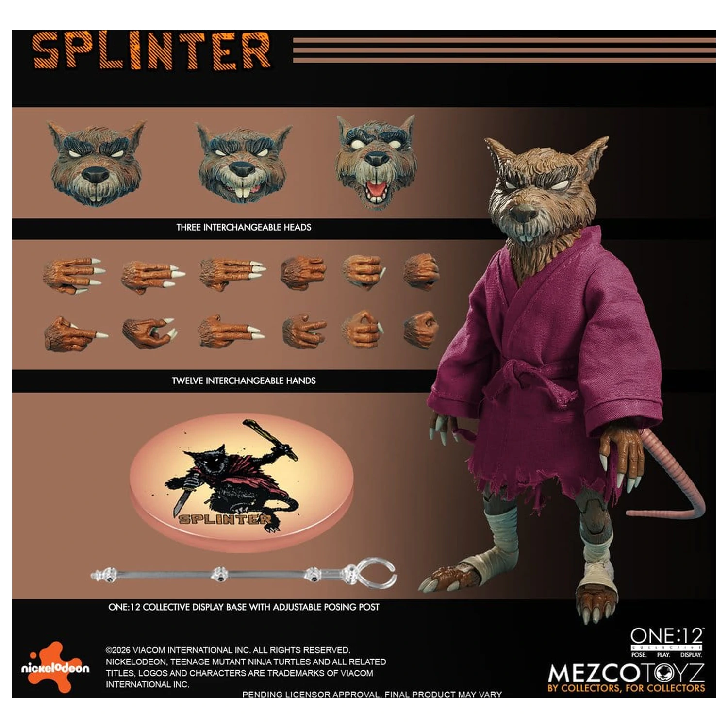 Teenage Mutant Ninja Turtles One:12 Collective Action Figure 1/12 Splinter 17 cm product photo