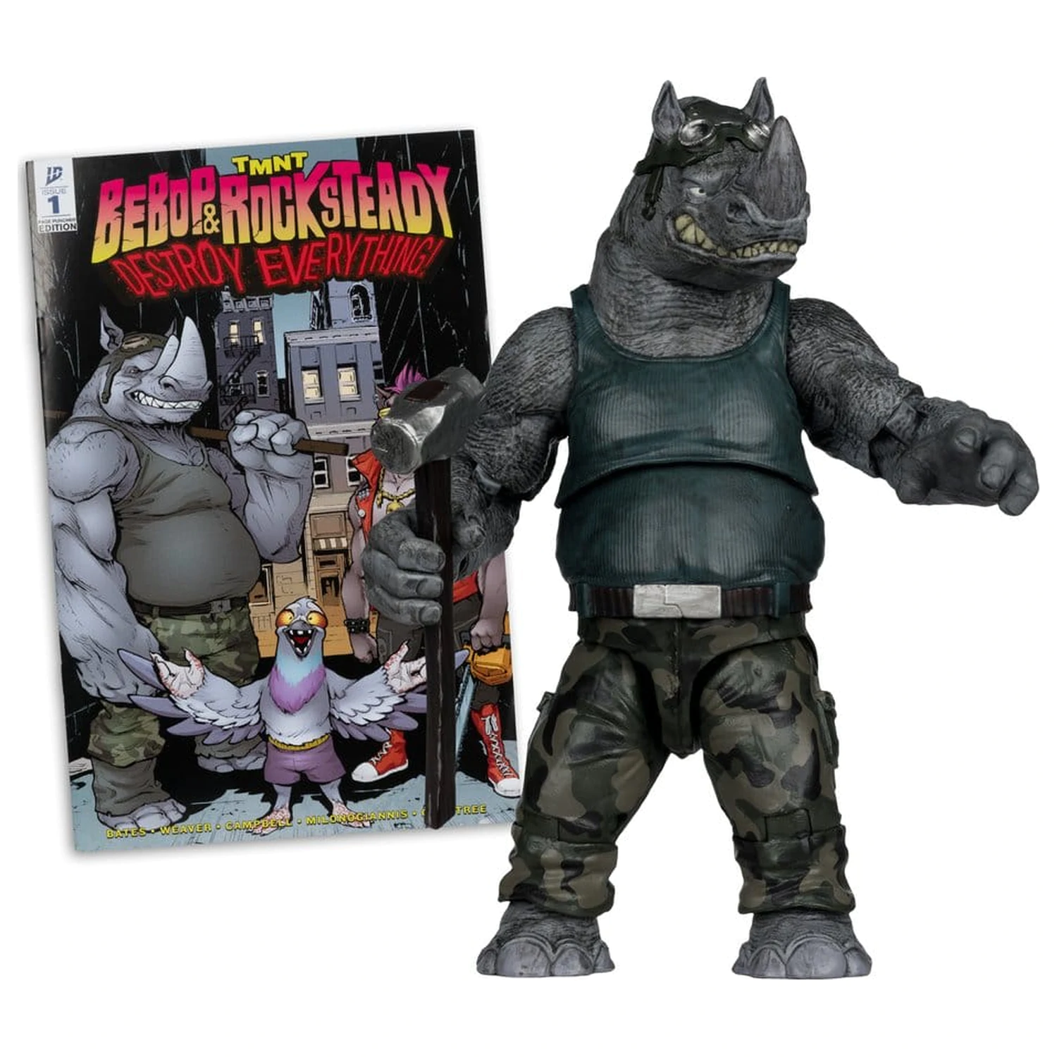 Teenage Mutant Ninja Turtles Page Punchers Action Figure Rocksteady 17 cm product photo
