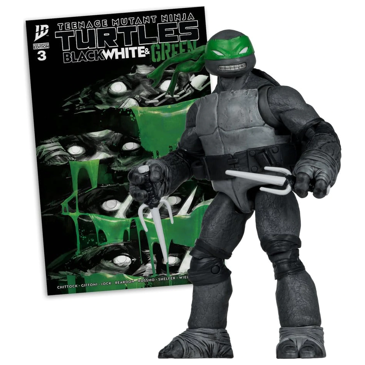 Teenage Mutant Ninja Turtles Page Punchers Action Figure (Black White & Green) (Red Platinum Edition) 13 cm product photo