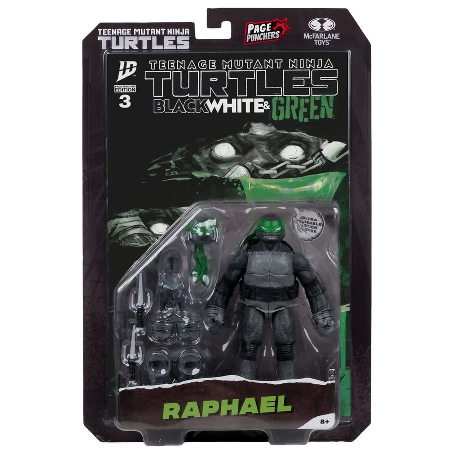 Teenage Mutant Ninja Turtles Page Punchers Action Figure (Black White & Green) (Red Platinum Edition) 13 cm product photo