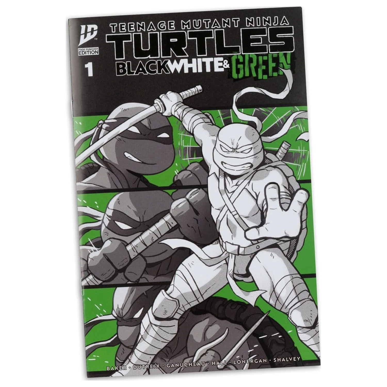 Teenage Mutant Ninja Turtles Page Punchers Action Figure Leonardo (Black White & Green) (Red Platinum Edition) 13 cm product photo