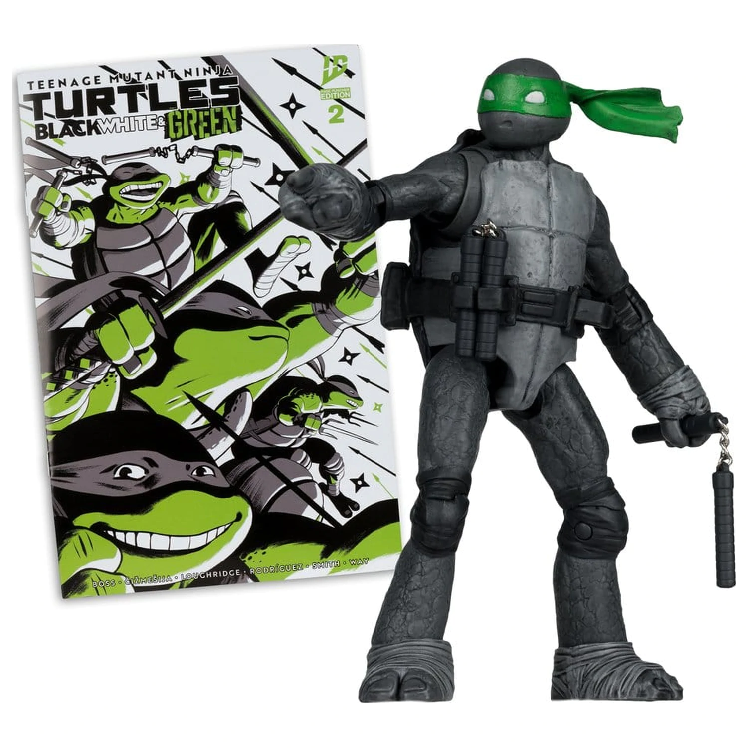 Teenage Mutant Ninja Turtles Page Punchers Action Figure Michelangelo (Black White & Green) (Red Platinum Edition) 13 cm product photo
