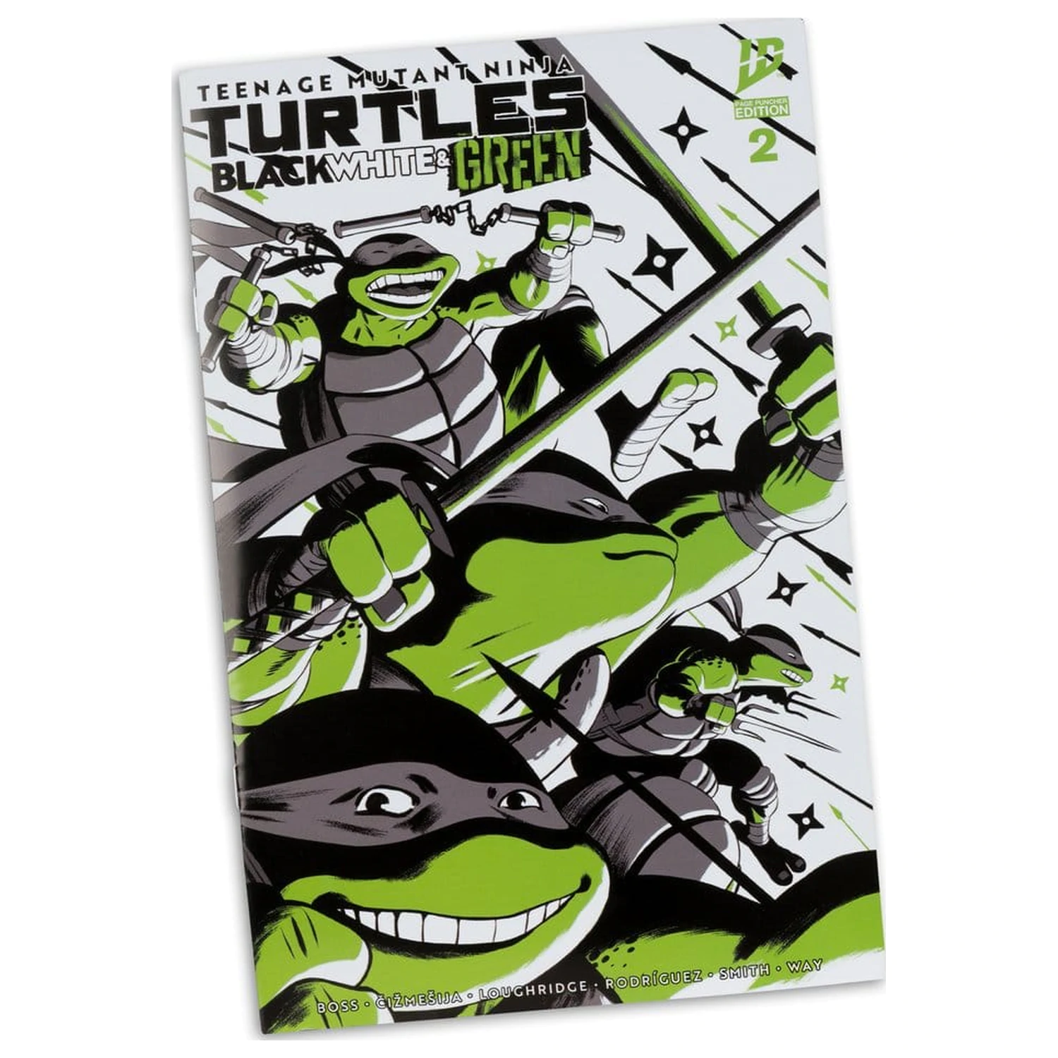 Teenage Mutant Ninja Turtles Page Punchers Action Figure Michelangelo (Black White & Green) (Red Platinum Edition) 13 cm product photo