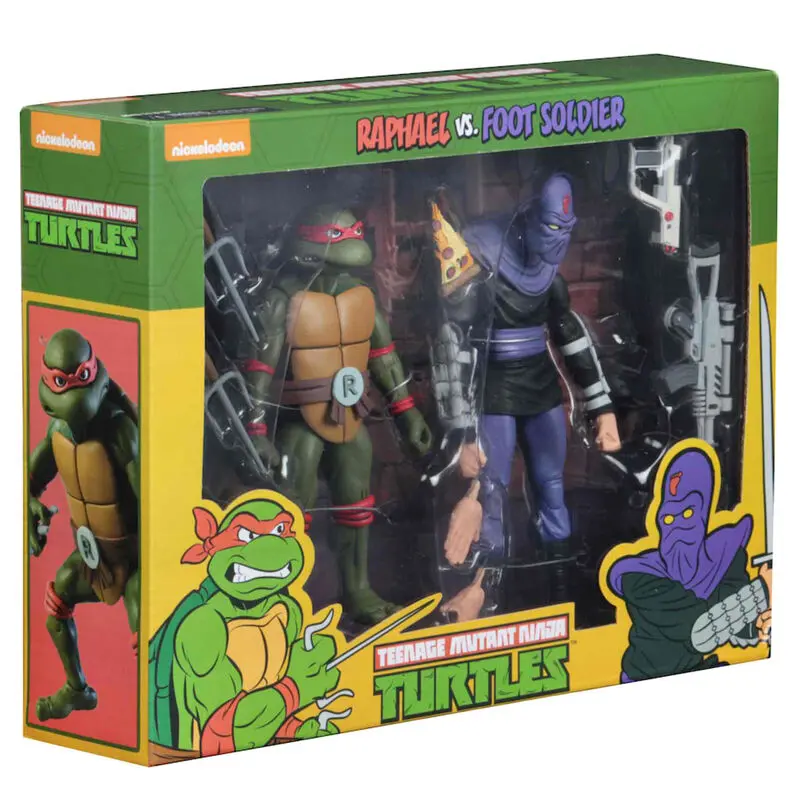Teenage Mutant Ninja Turtles Raphael and Foot Soldier pack 2 figures 18cm product photo