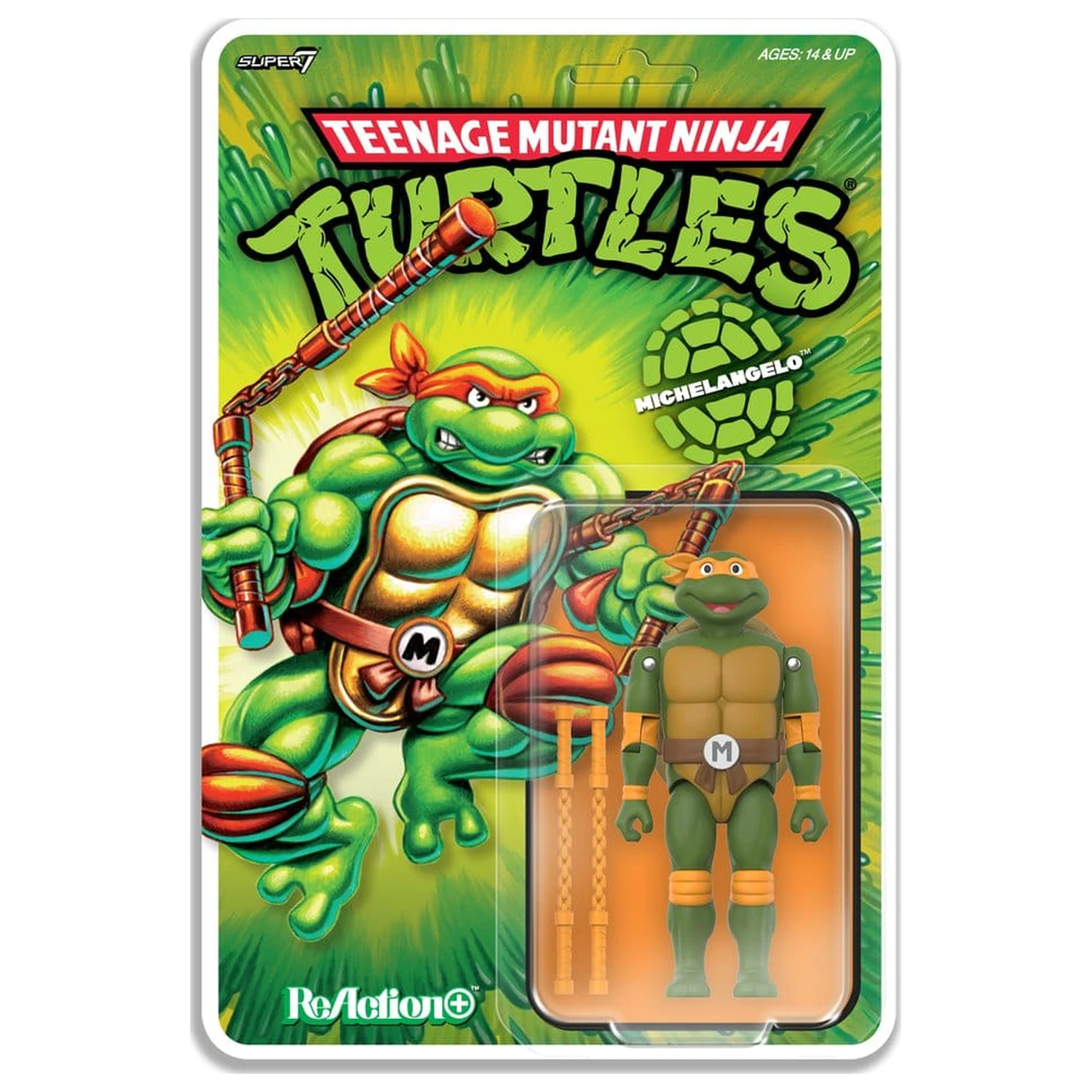 Teenage Mutant Ninja Turtles ReAction+ Action Figure Wave 02 Michelangelo product photo