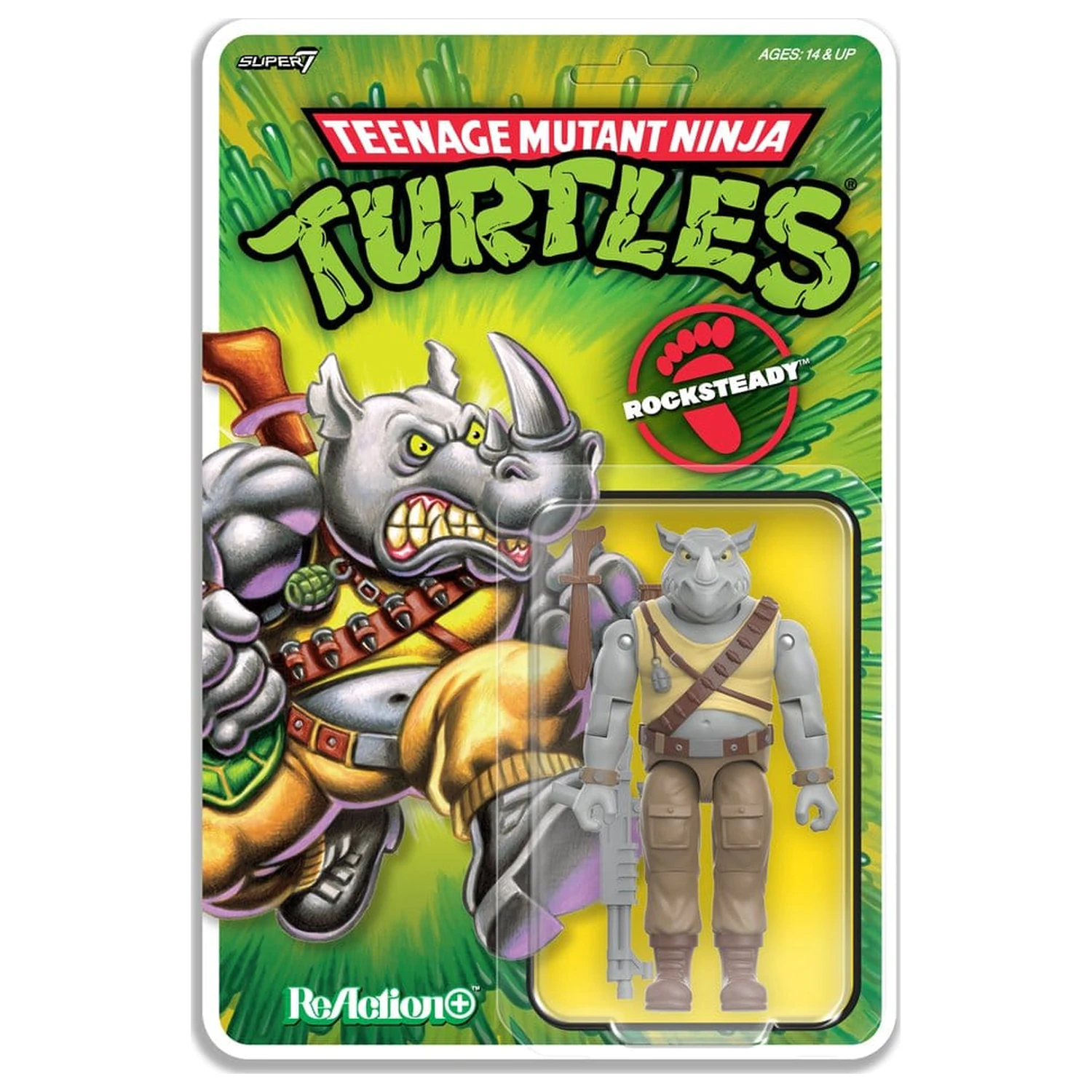 Teenage Mutant Ninja Turtles ReAction+ Action Figure Wave 02 Rocksteady product photo