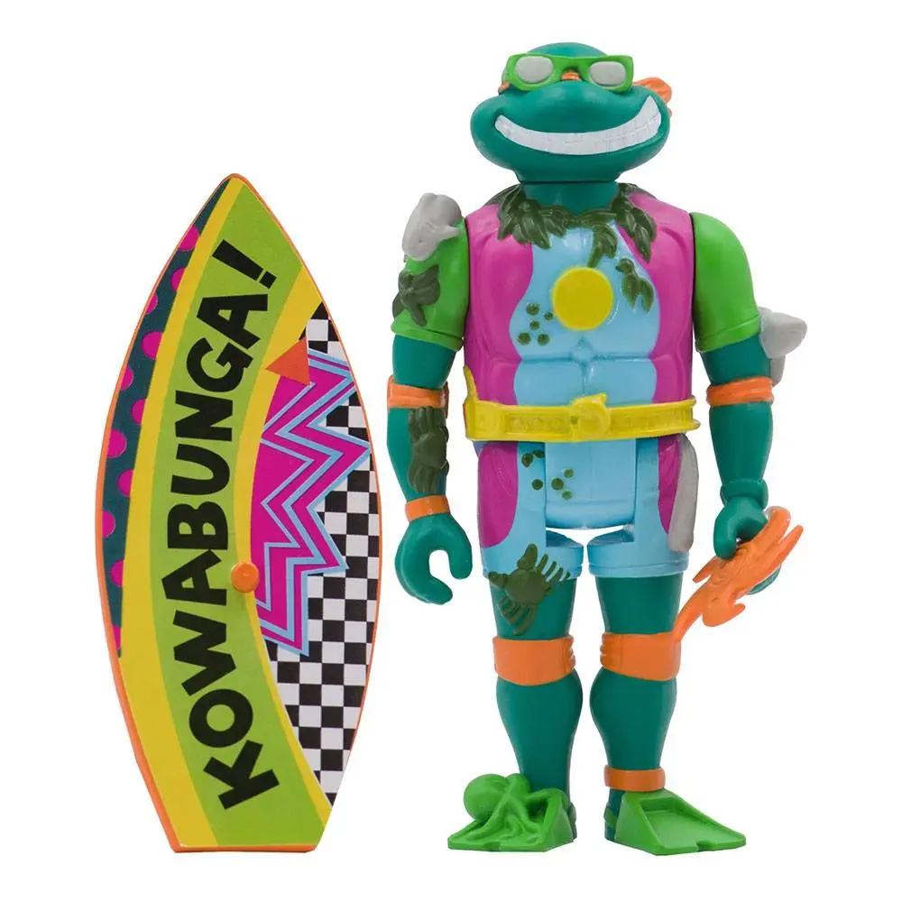 Teenage Mutant Ninja Turtles ReAction Action Figure Sewer Surfer Michelangelo 10 cm product photo