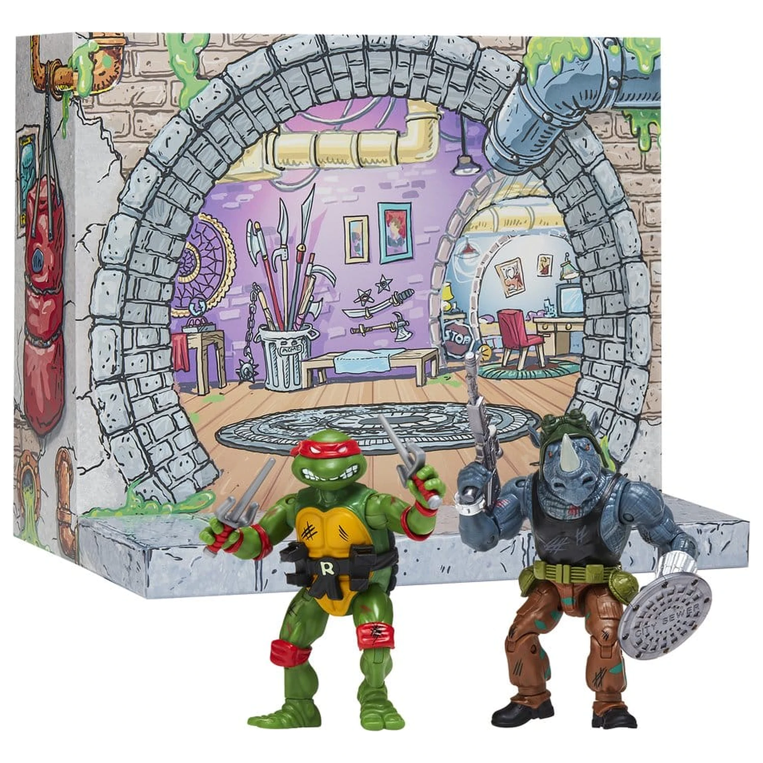 Teenage Mutant Ninja Turtles: Remastered Action Figures Raphael vs. Rocksteady product photo