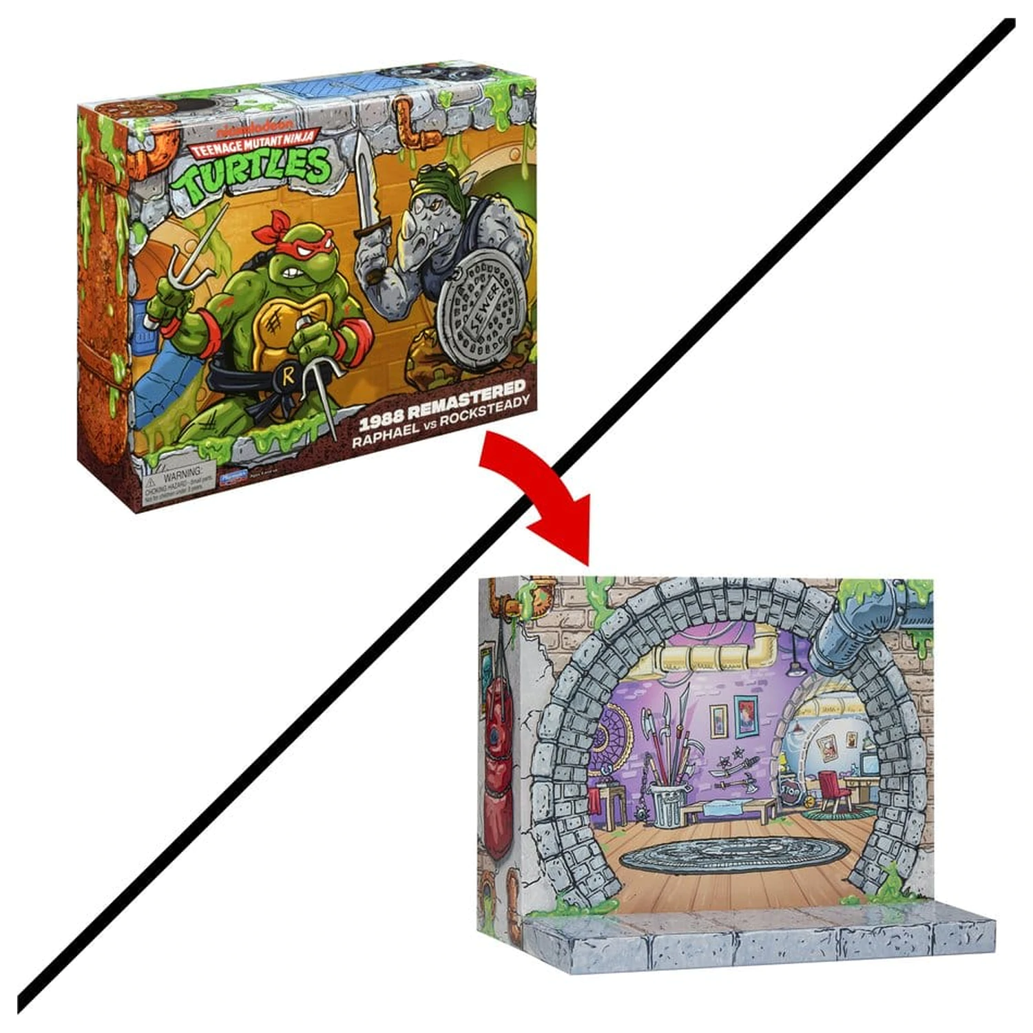 Teenage Mutant Ninja Turtles: Remastered Action Figures Raphael vs. Rocksteady product photo