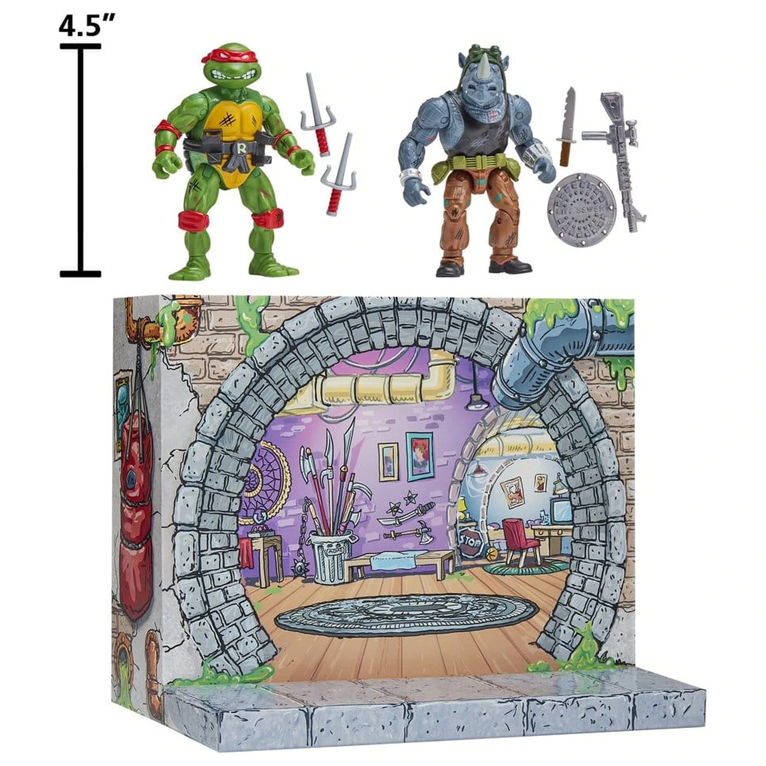 Teenage Mutant Ninja Turtles: Remastered Action Figures Raphael vs. Rocksteady product photo