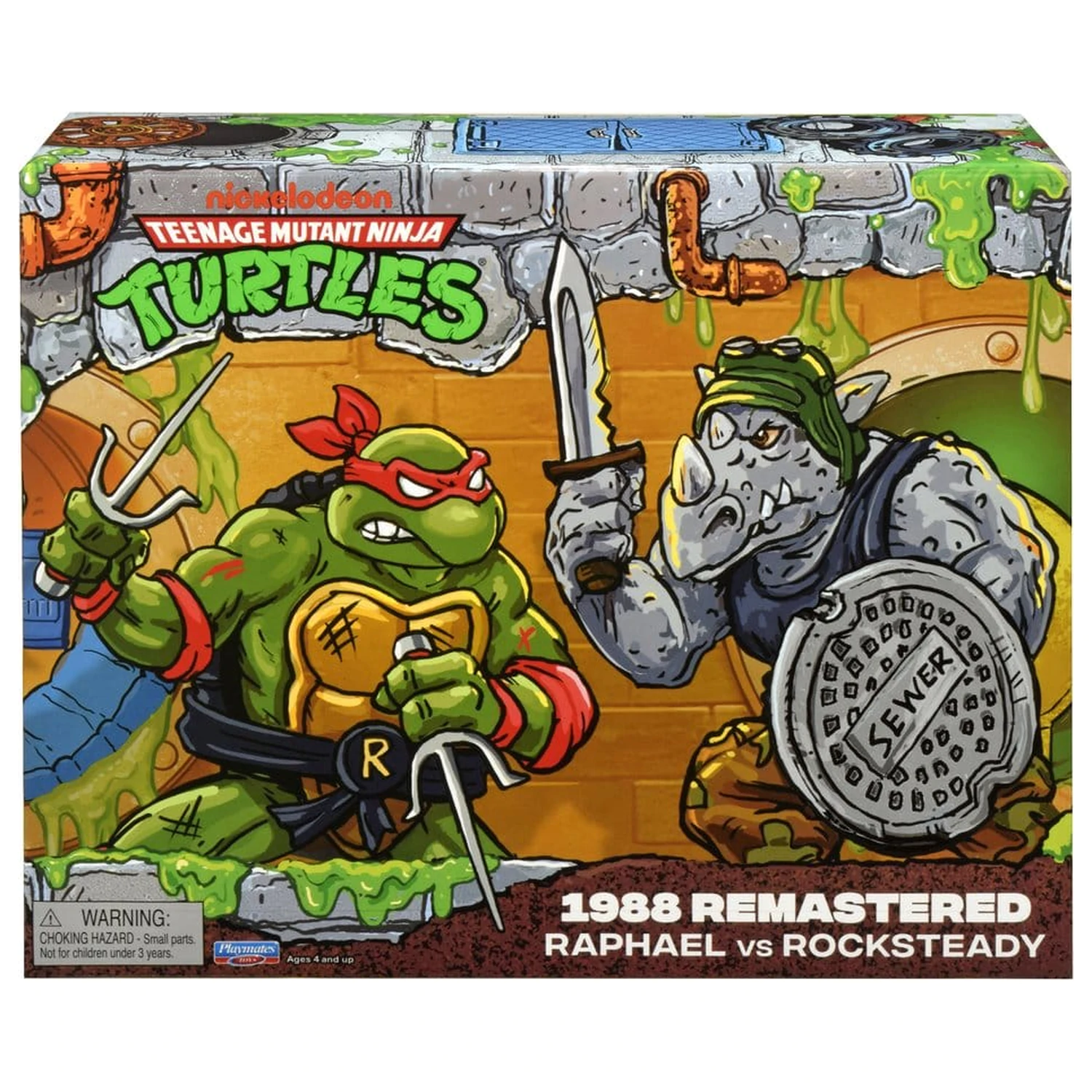 Teenage Mutant Ninja Turtles: Remastered Action Figures Raphael vs. Rocksteady product photo