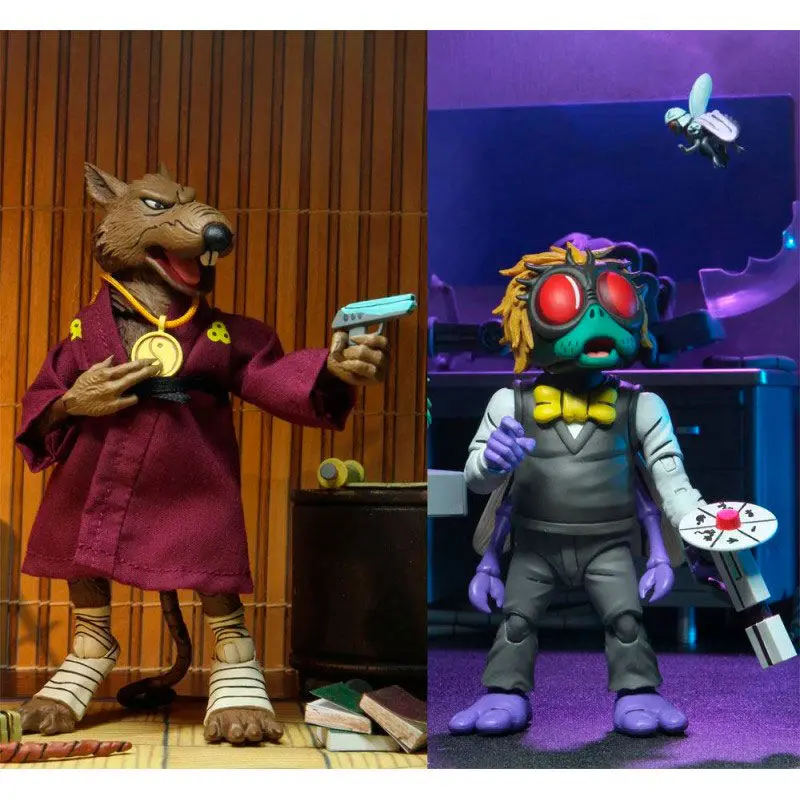 Teenage Mutant Ninja Turtles Splinter and Baxter pack 2 figures 18cm product photo