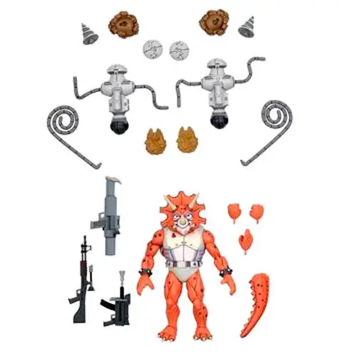 Teenage Mutant Ninja Turtles Triceraton Infantryman and Roadkill Rodney pack 3 figures 18cm product photo